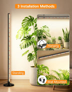 OUTON Standing Grow Lights for Indoor Plants, 36W Full Spectrum Plant Light | Vertical grow light with 210 LEDs, 6000K, 4/8/12H timer, remote control, adjustable 1.25-5.25 ft for indoor plant growth