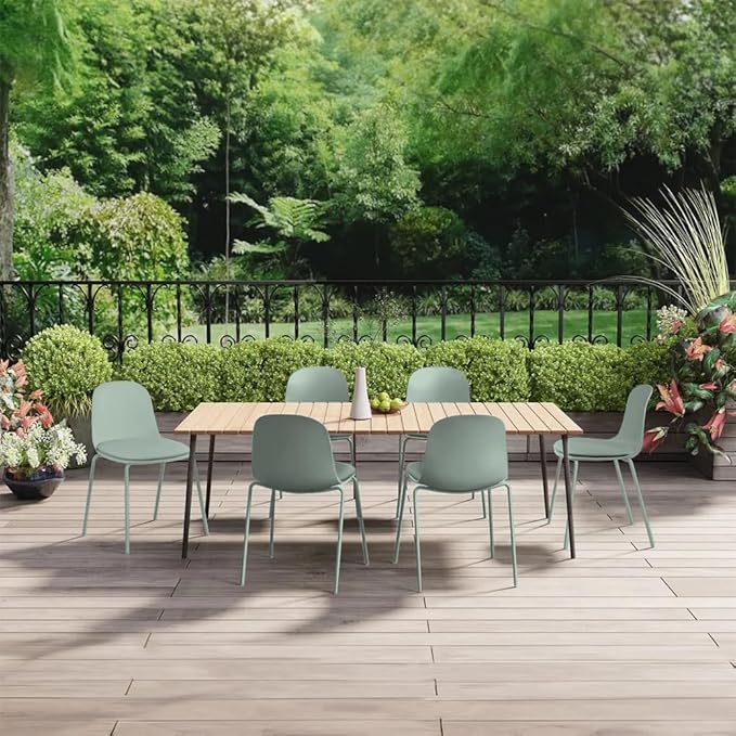2xhome Modern Stackable Armless Dining Chair | Plastic Shell Seat with Metal Legs | Indoor or Outdoor Use | Home Kitchen Patio (2, Green, Padded Seat)