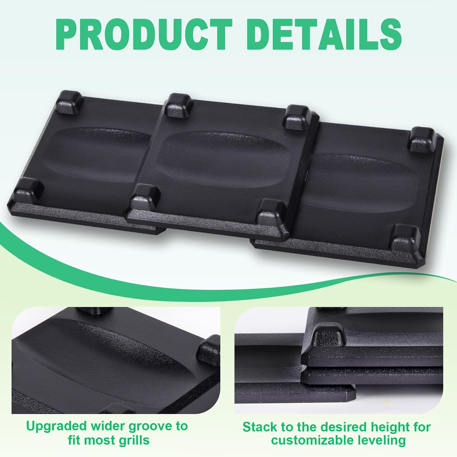 Griddle Leveling Shims Kit for Blackstone, Stackable Leveling Kit Grill Accessories - Effortless Leveling, Versatile Compatibility, Compact and Portable, 4 Pack Grill Levelers - 1/8"