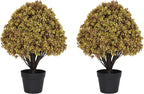 24" artificial boxwood fall topiary trees, faux plants, main product view