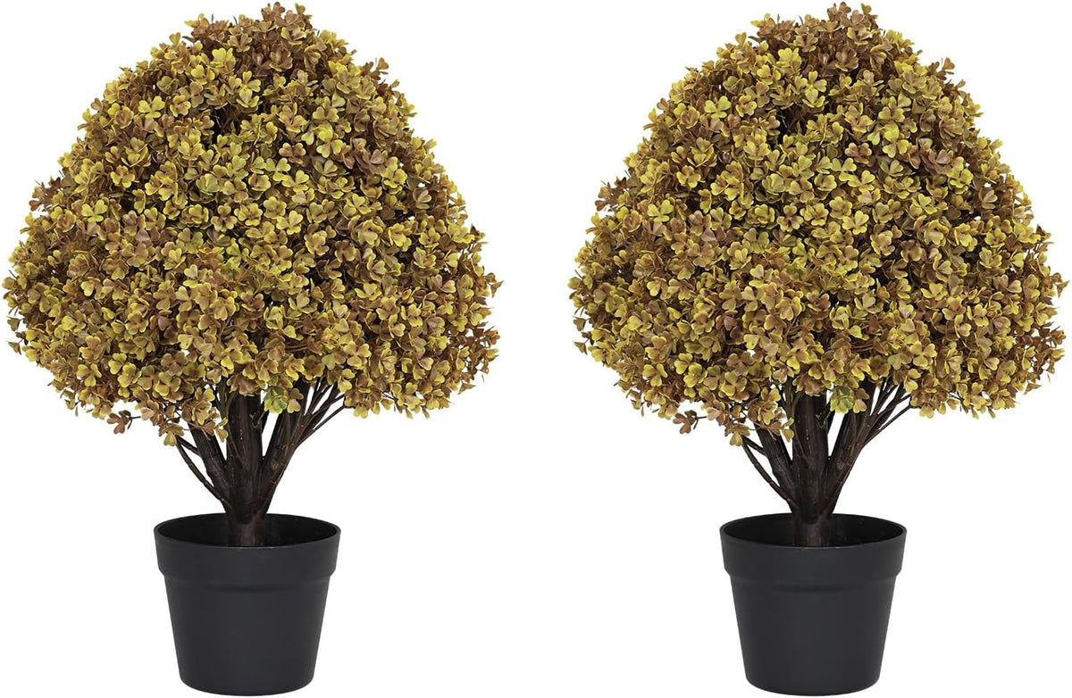 24" artificial boxwood fall topiary trees, faux plants, main product view