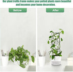 Plant Trellis for Climbing Plants Indoor, 15.94Inch Small Garden Metal Houseplant Trellis for Potted Plants Outdoor with 4 Patterns for Vine Ivy Flower Plant Support Lover Gifts Lattice