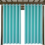 DIVA EN CAMINO DEC Outdoor Patio Curtain Waterproof Darkening Thermal Insulated Indoor Curtains for Bedroom, Porch, Living Room, Pergola, Cabana, W84 x L108, Teal Blue, Set of 2 Panels