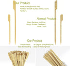 Minisland Premium 3.5 Inch Square Small Mini Bamboo Paddle Skewers for Appetizers Fruit Kabobs Sandwiches Cocktail Party Finger Food Sticks 3mm Thick 100 Counts -MSL162S