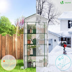 vounot® mini greenhouse with 4-tier shelves garden greenhouse, close-up detail