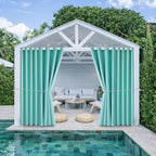 Waterproof Outdoor Curtain W105 x L108 - Grommet Top Sunlight Blocking Window Treatment Drapes Blackout Curtains for Home Bedroom Living Room Outdoor Patio Porch Pergola, Teal Blue, 2 Panels