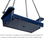 Poly Lumber Squirrel Swing Corn Cob Feeder - Squirrel Feeder, Squirrel Corn Feeder Chair - Cute Swing Feeder for Squirrels - Fill with Corn and Hang (Blue)