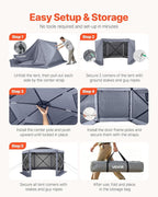 VEVOR Pop up Gazebo Screen Tent, 12 x 12 ft Large 6-Sided Camping Canopy Tent with Removable Top & Carry Bag, Quick-Set & Bite-Proof, Screen House Sun Shelter for 8-10 Persons Backyard Patio, Grey
