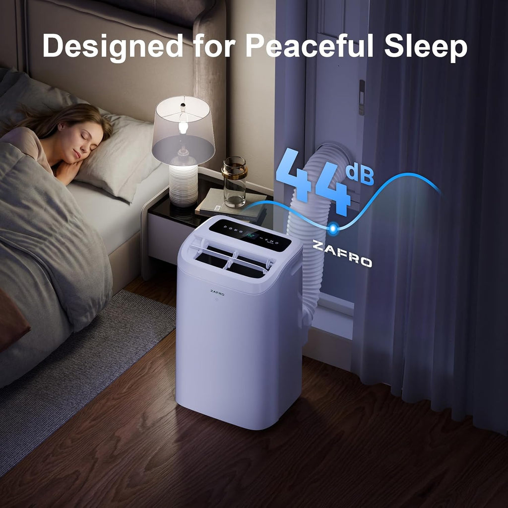 zafro smart portable air conditioner, 12000 btu (8000, side view