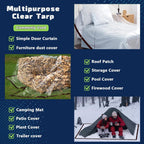 clear waterproof tarp heavy duty 7x12ft-2p,90% transparent vinyl, close-up detail