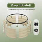 ZXZYHFTY Round Galvanized Raised Garden Bed kit,White Outdoor Garden Raised Planter Box, Round Large Metal Raised Garden Beds for Vegetable 2 * 2 * 1ft 3 Pcs