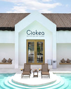 Ciokea Outdoor Lounge Chair Set of 4, All Weather Patio Chaise Lounge Chair for Outside, HDPE Chair with Rolling Wheels & Cup Holder, 5 Position, Deck, Pool, Dark Brown