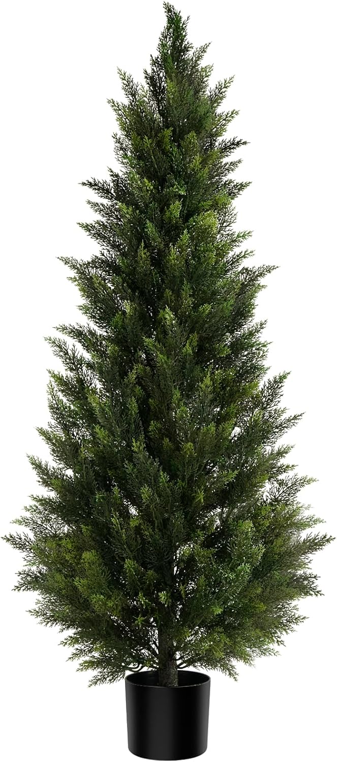 vitalismo 5ft uv-resistant artificial cedar tree for front, main product view