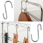 30 Pack 2.4 inches Heavy Duty S Hooks for Hanging, Pan Pot Holder Wire Shelves Rack Hooks for Hanging, S Shaped Hanger Metal Hooks for Kitchen Pots Utensils Jeans Clothes Bags Hats Towels Plants