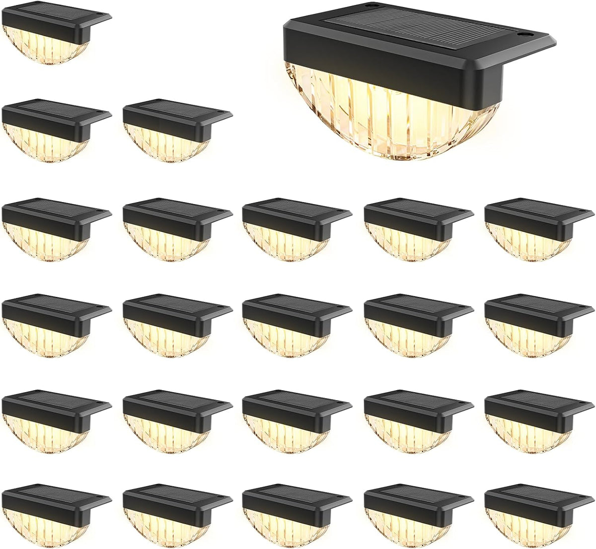 volisun 24 pack solar deck lights outdoor, warm, main product view
