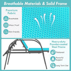 Giantex Patio Lounge Chair, Outdoor Chaise Lounge with 5 Adjustable Backrest, Sturdy Steel Frame, Sunbathing Recliner, Tanning Chair for Beach, Outside, Yard, Balcony, Pool Chairs (1,Turquoise)