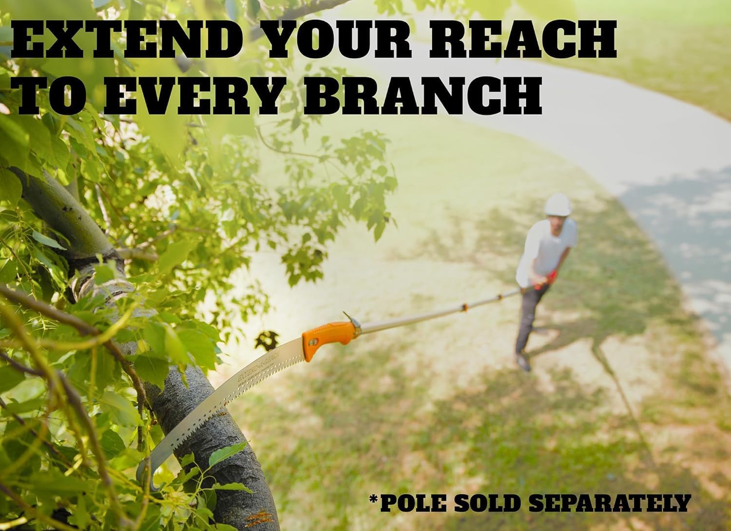 Pruning Manual Hand Saw for Tree Trimming (Pole Sold Separately) | Hand Held or with Extension Manual Pole Saw // Fits All Extension Poles with Standard US Acme Thread // Tree Limb Hand Saw