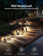 SUNVIE 8-Pack Low Voltage Pathway Lights 3W LED Landscape Pathway Lighting 3000K Warm White CRI 90+ Landscape Lights Wired 12-24V Aluminum Bollard Path Lights for Walkway Yard Garden, ETL Listed Cord