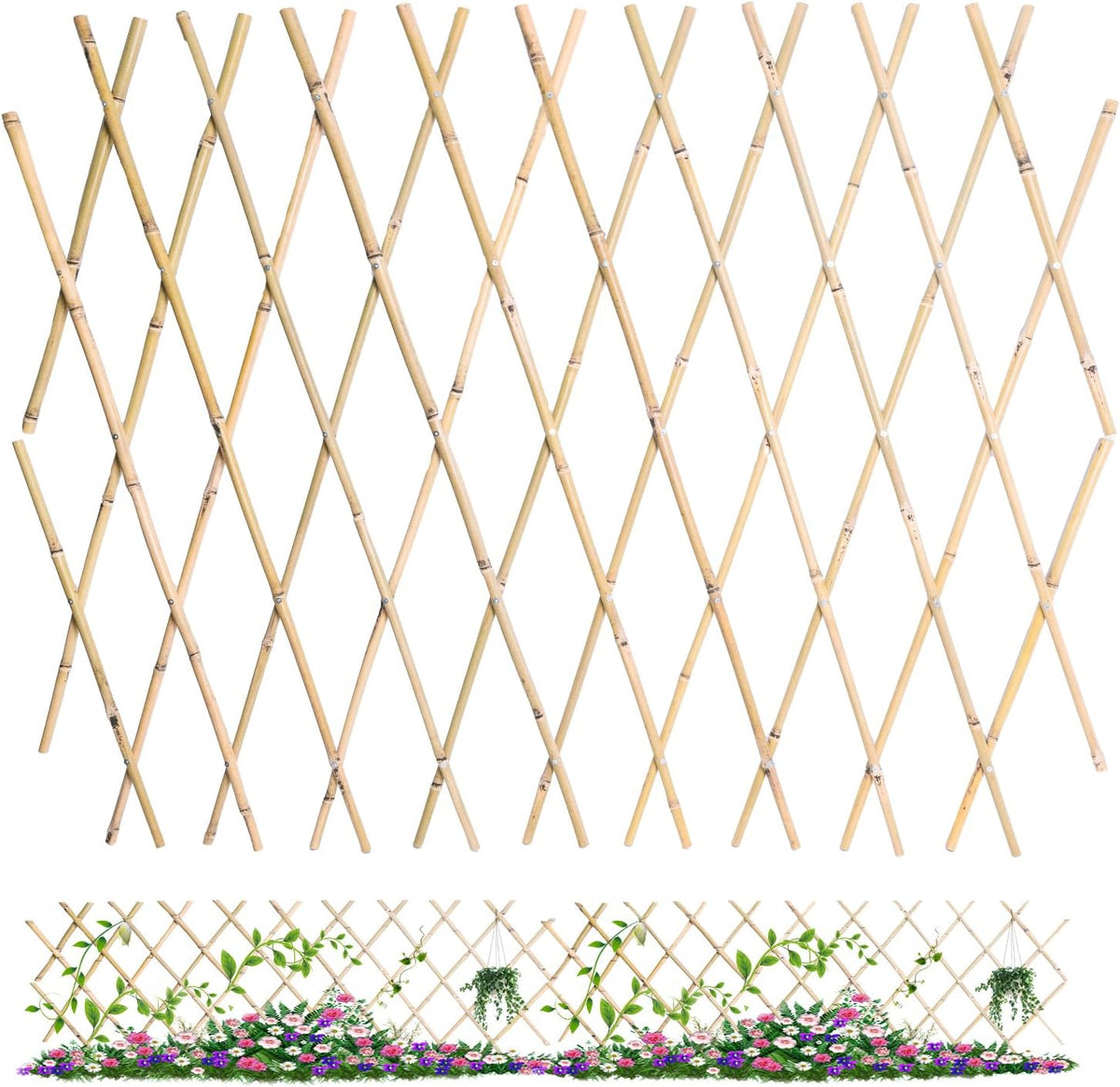 jollybower 48x72 inch expandable bamboo trellis, garden lattice, main product view