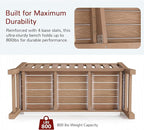 Stoog All-Weather Outdoor Bench, 2-Person Poly Lumber Garden Bench with 800lb Capacity, Never Fade & Rust-Proof, for Backyard, Patio, Deck, and Porch, Teak