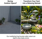 Artificial Stone Frog Water Spitter Animal Pond Fountains Includes Water Pump Outdoor Water Feature Statue Ponds Water Garden Decor(Jumping Frog)