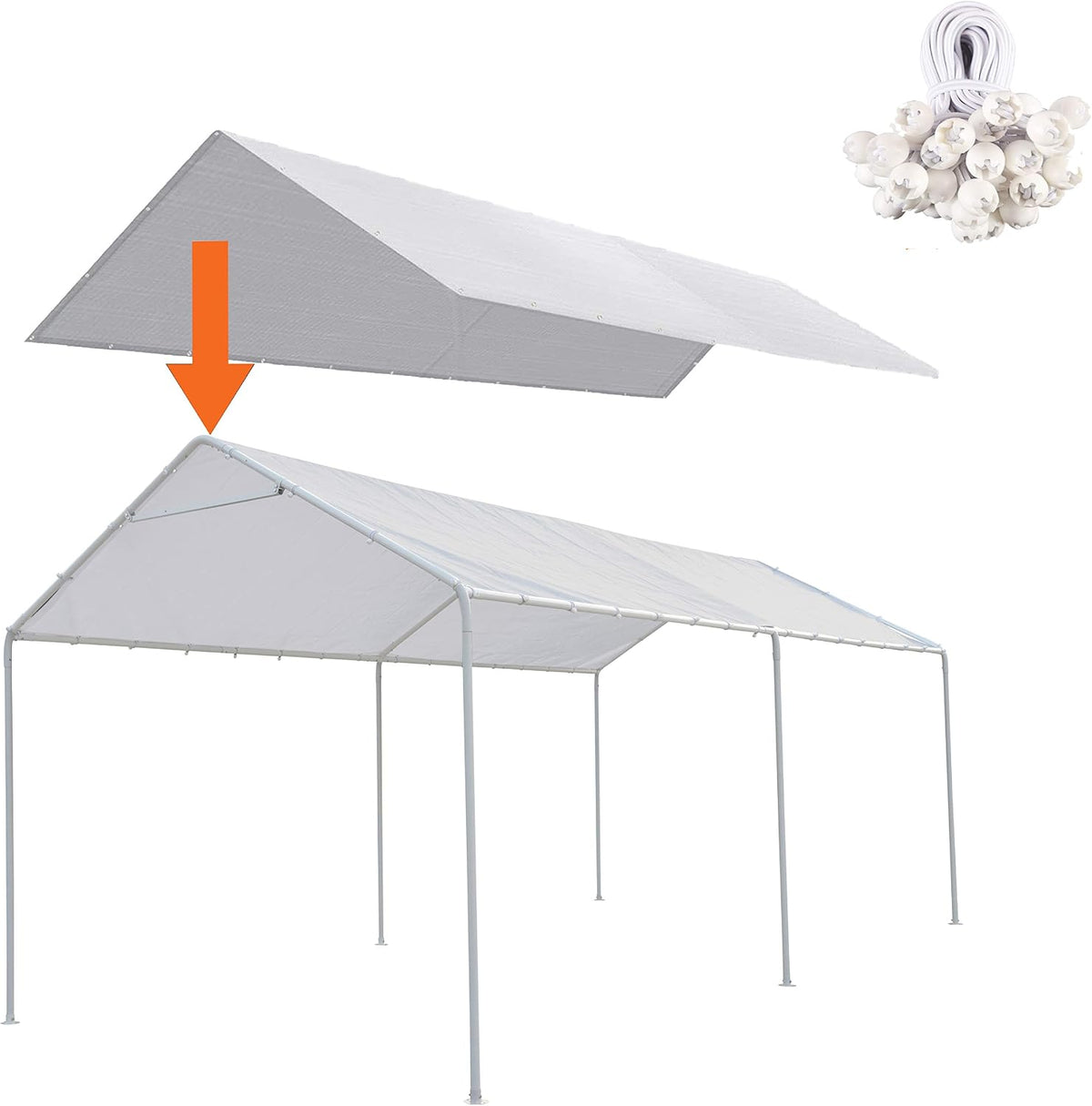 thanaddo 10 x 20 ft carport replacement canopy, main product view