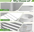 2 Pack Tall 8x4FT Corrugated Galvanized Steel Raised Garden Bed Outdoor, Metal Above Ground Garden Bed for Vegetables and Flowers, Raised Beds for Gardening