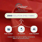 wikiwiki 10ft Solar LED Patio Umbrella with Base Included, Offset Umbrella with Weighted Sandbag Base, Cantilever Patio Umbrellas for Backyard, Garden & Deck, 32 LED Lights & Polyester Shade, Red
