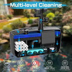 850GPH All-in-1 Pond Pump for Pond 100 to 750 Gallons | Built in U - V Light & Colorful LED, Submersible Fountain Pump for Koi Ponds, Waterfall & Water Features to Clean Green Water