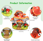 WINTS Solar Mushroom House Statue,Fairy Garden Houses with Solar Lights, Outdoor Mushroom Garden Statue Decoration for Fairy House, Outside Lawn Yard Patio, Gifts for Mom