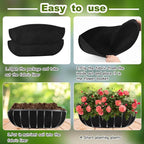 2PCS 36Inch Upgraded Planter Basket Liners Fabric Window Box Liners Felt Trough Planter Liner Black Flower Basket Liner Non-Woven Hanging Plant Liner for Planters Garden Fence - Avoid Bird Nesting