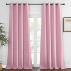 NICETOWN Blackout 108 inch Curtains for Sliding Glass Door, Grommet Thermal Insulated Room Darkening Window Treatment Sound Reducing Drapes for Room Divider, 1 Panel, W52 x L108, Rouge Pink