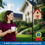 SISTERBIRD Wren Bird House, Premium Wooden Bird Houses for Outside, Classic Cabin Design Birdhouses for Outdoors, Hanging Bird House, Red-Breasted Nuthatch Wren Chickadee