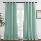 NICETOWN Blackout Window Curtain 90 inch Length - Room Darkening Thermal Insulated Grommet Large Window Treatment Light Blocking for Bedroom/Doorway (Aqua Blue, 1 Panel, W52 x L90)