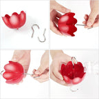 Ant Moat for Hummingbird Feeders, Metal Ant Guard for Hummingbird, Hummingbird Feeder Accessory Hooks, Insect Guard with Large Capacity, Red 4 OZ x 2 Pack | Rust-Proof Red Tulip Flower Insect Guard Accessory with Heavy-Duty Hooks