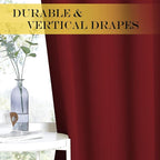 NICETOWN Burgundy Red Blackout Curtains 84 inch Length, Grommet Top Room Darkening Drapes for Bedroom Living Room, Light Blocking Window Covering for Privacy (W66 x L84 Inch, 1 Panel)