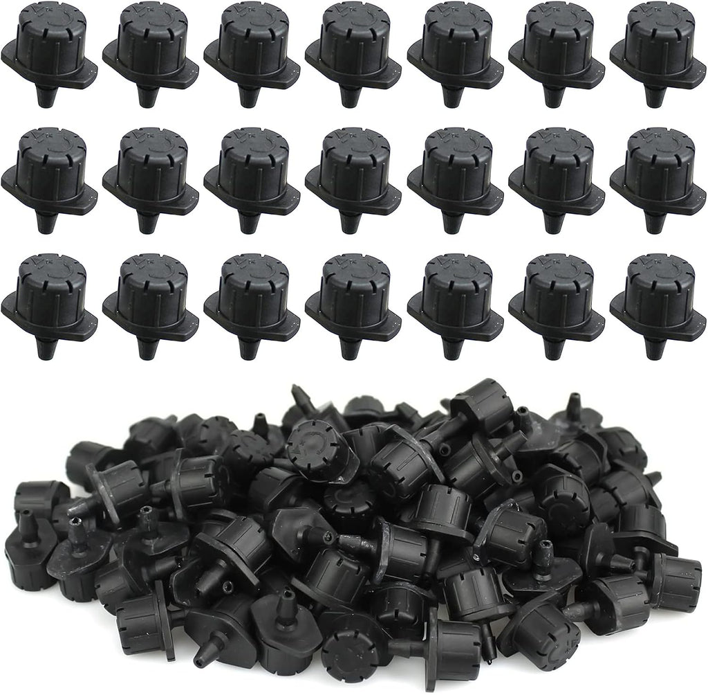 100Pcs Drip Irrigation Emitters,Adjustable Irrigation Drippers Sprinklers | 1/4 Inch Emitters Micro Drip for Watering System