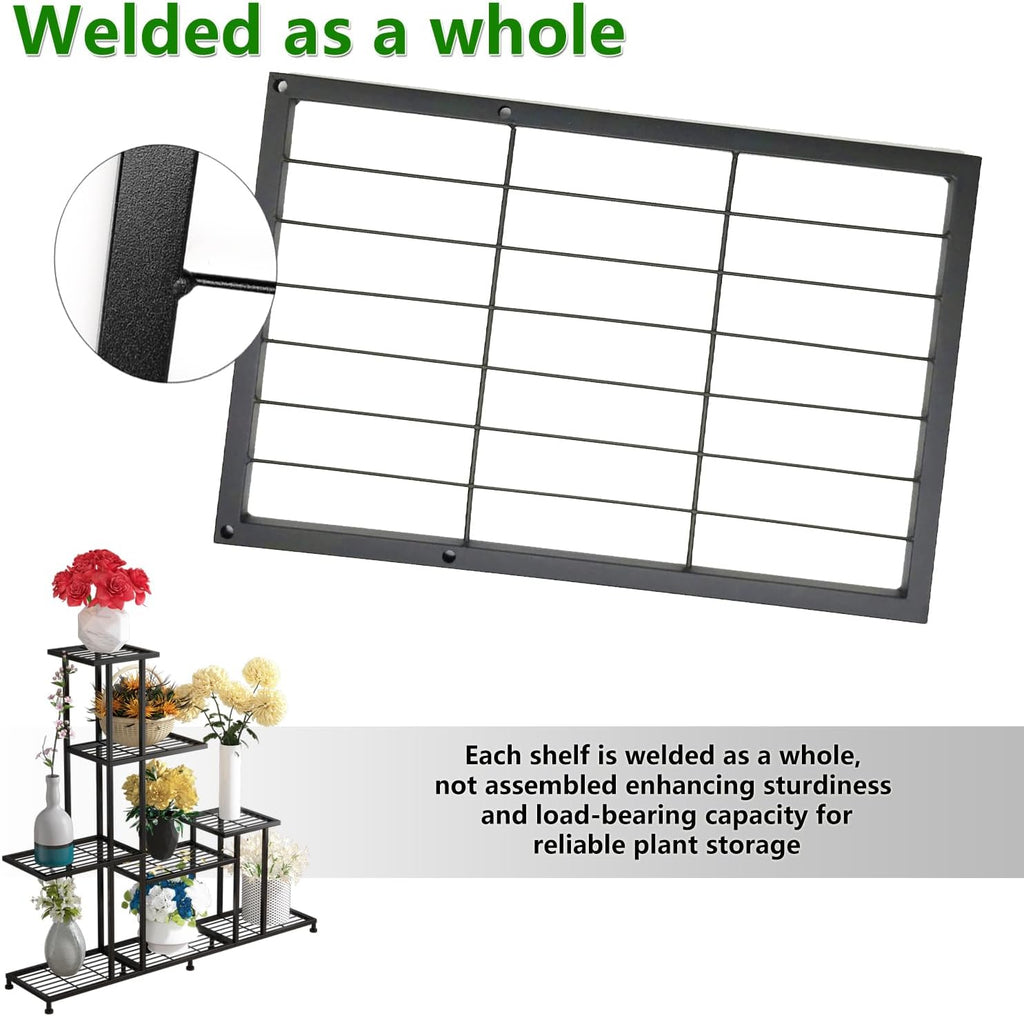 twhep heavy duty metal plant stand, 5 tiers on a desk or shelf
