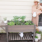 aivituvin 52.7x22x30in raised garden bed, elevated wood planter showing dimensions