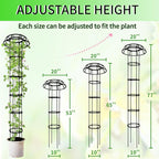 2-Pack 77-Inch Garden Trellis for Climbing Plants,Heavy-Duty Metal Obelisk with Mushroom Top,Stable Support for Potted Clematis,Tomato,Cucumber,Rose,Pea & Vine