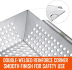 3 Pack Grill Baskets for Outdoor Grill, Heavy Duty Stainless Veggie Pan Set | Vegetable Grill Basket, Grilling Accessories for All Grills & Smokers, Space-Saving 1 Large, 2 Small, Grilling Gifts for Men