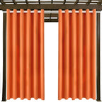 Waterproof Outdoor Curtain W84 x L84 - Grommet Top Sunlight Blocking Window Treatment Drapes Blackout Curtains for Home Bedroom Living Room Outdoor Patio Porch Gazebo (Orange, 2 Panels)