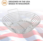 Stainless Steel Charcoal Ash Basket for Kamado Joe Classic - Classic Kamado Grill Charcoal Basket Accessory - Designed in Wisconsin