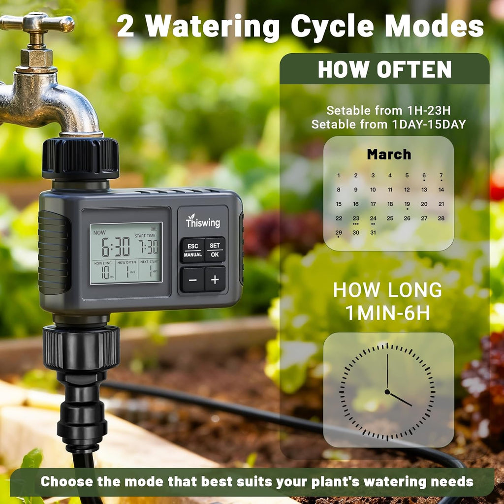 360° adjustable drip irrigation system with 16 nozzles, side view