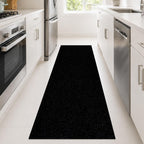 Runner Rug 2' x 8' Outdoor/Indoor, Rug with Natural Rubber Backing Non Slip for Hallway, Kitchen, Patio, Laundry, RV, Entryway, Garage, Bathroom, Area Rug Carpet, Black, Custom Size | Floor Mat with Rubber Backing for Kitchen, Laundry Room, Bathroom