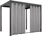 Easy-Going Linen Look Outdoor Curtains Waterproof Windproof Porch Curtains, Soft Thicken Outdoor Privacy Curtains for Patio, Gazebo, Grommet Top and Tab Bottom Drape, 1 Panel, 54x120 inch, Grey