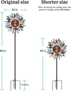 Wind Spinners Yard Garden - Large Wind Sculptures & Spinners with Stake, Kinetic Metal Windmill Spinner Decor for Garden Lover (22" W x 83“ H)