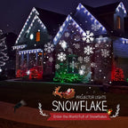 Christmas Snowflake Projector Lights Led Snowfall Show Outdoor Waterproof Landscape Decorative Lighting for Xmas Holiday Party Wedding Garden Patio