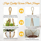 35 Inch Macrame Plant Hanger, Large for up to 15 Inch Pot Extra Long Hanging Planter Holder Basket with Wood Beads for Indoor Outdoor Home Decor (Brown, 1-Pack)