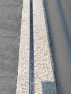 French Drain Kit - 6.5ft Mini Underground Water Drainage System Outdoor Concrete Trench Gutter with 304 Stainless Steel Grate Cover Black Design for Patios and Yards